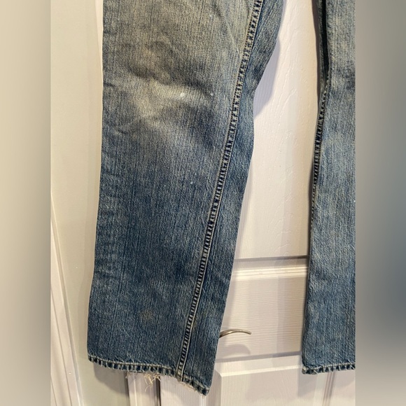 VTG L.L. Bean Size 12 T Boot Cut Cotton Denim Jeans Worn Distressed Med Wash - Picture 3 of 15
